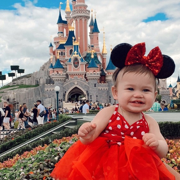 💎2/$22~Disney Inspired Red/Black Sequin Minnie Mouse Ears Stretch Headband~OS - Picture 12 of 14